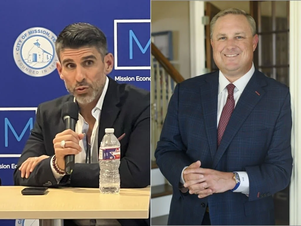 Former state Reps. Eddie Lucio III and Justin Holland